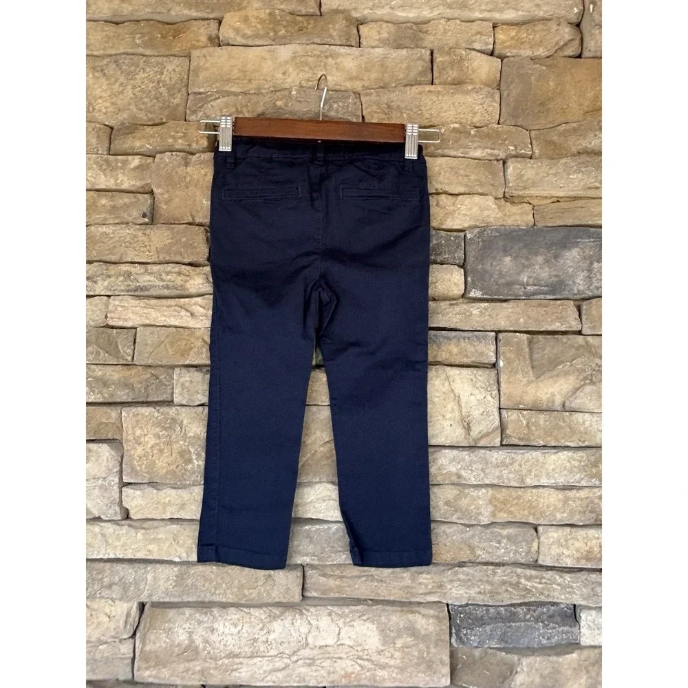 The Childrens Place Solid Navy Blue Straight Leg Chino‎ Pants Toddlers Size 3T